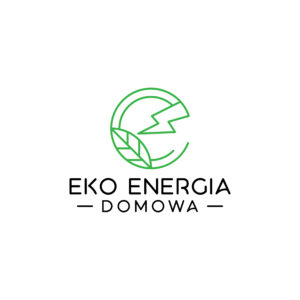 Logo Eko Energia Domowa - zielony liść i błyskawica symbolizujące ekologiczne rozwiązania energetyczne