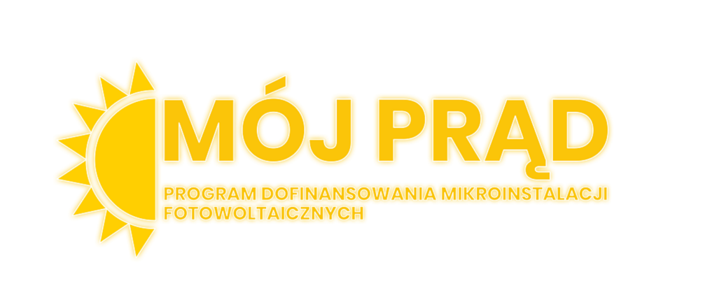 Logo programu „Mój Prąd” promującego dofinansowanie mikroinstalacji fotowoltaicznych.